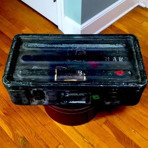 Vintage military travel trunk box